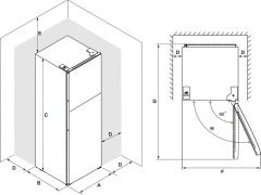Buzdolabı, ETERNAL, 70 cm, Solo, Üstten Donduruculu, No-Frost, 415 Litre