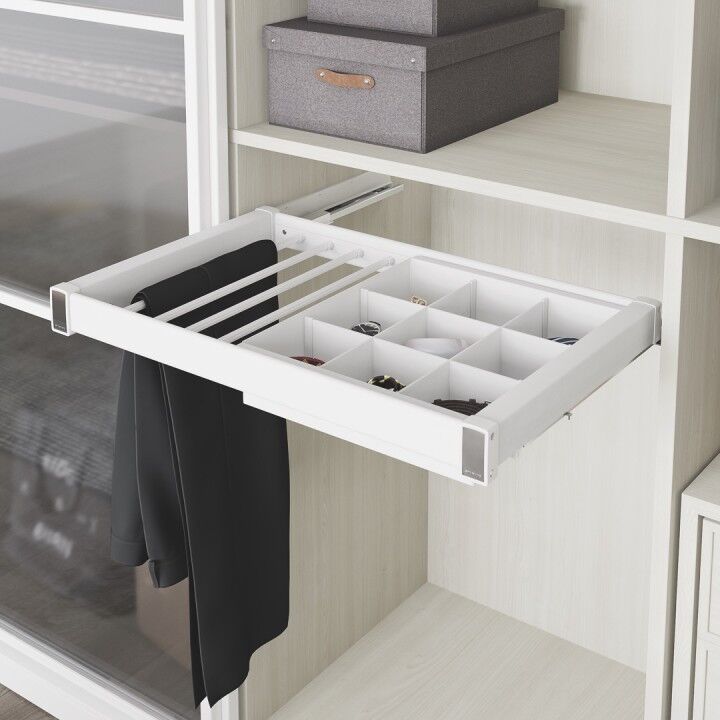 Starax Gizli Raylı Alüminyum Çekmeceli Pantolonluk | 80–90 cm Kapak Uyumlu