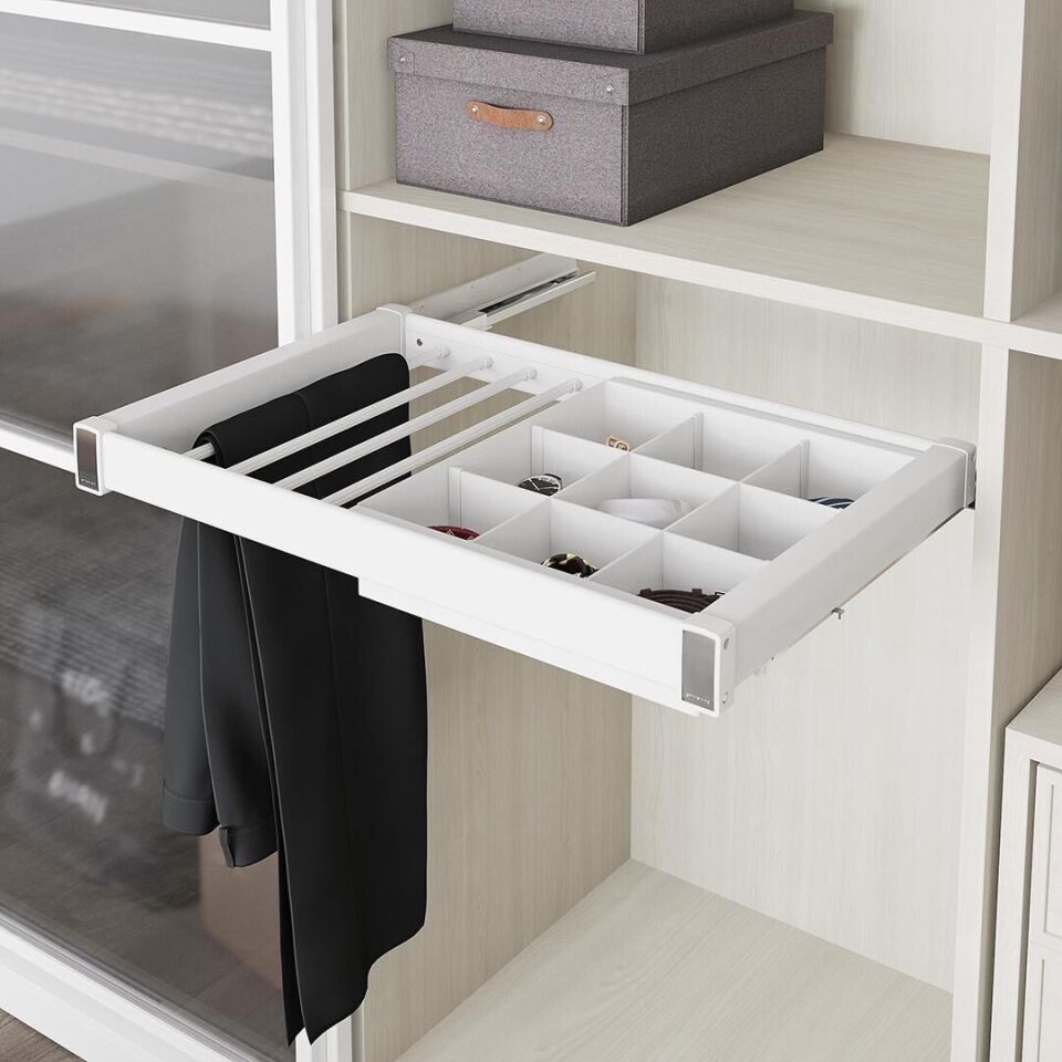 Gizli Raylı Alüminyum Çekmeceli Pantolonluk 900 mm