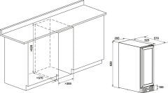 Şarap Soğutucu, ORION, 30cm, Ankastre/Solo, Tek Soğutma Bölmeli