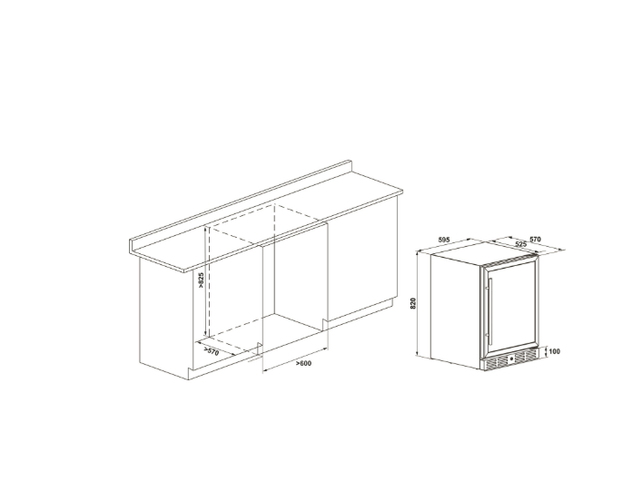 Şarap Soğutucu, MAXIMA, 60 cm, Ankastre/Solo, Çift Soğutma Bölmeli
