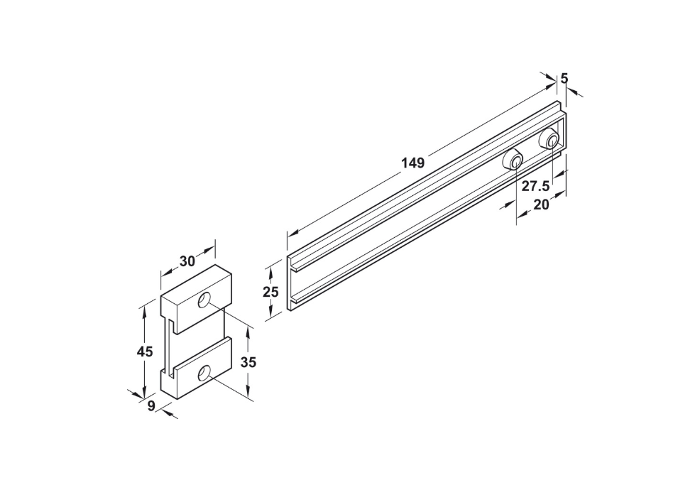 Takipçi menteşe, Ankastre buzdolabı kapısını önceden monte edilen mobilya kapısına bağlamak için