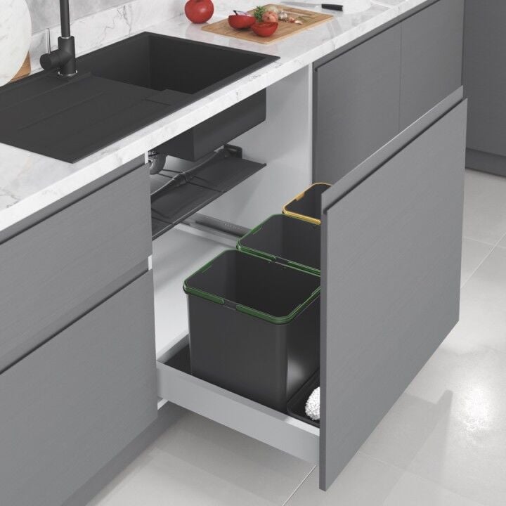 Çekmece İçi Çöp Kovası (Otomatik) 12+12+1+1 Lt