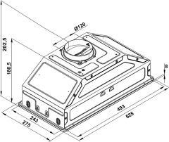 Davlumbaz, BOX, 52 cm, Gömme, 300 m3/h Emiş Gücü