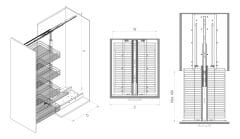 Gizli Raylı Frenli Kiler Tel 1250-1400 mm | 300 mm Kapak Uyumlu