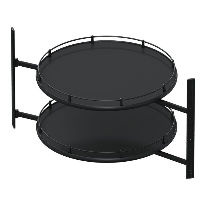 4/4 Borusuz Ahşap Tablalı Döner Sepet Takımı  750x600 mm Antrasit