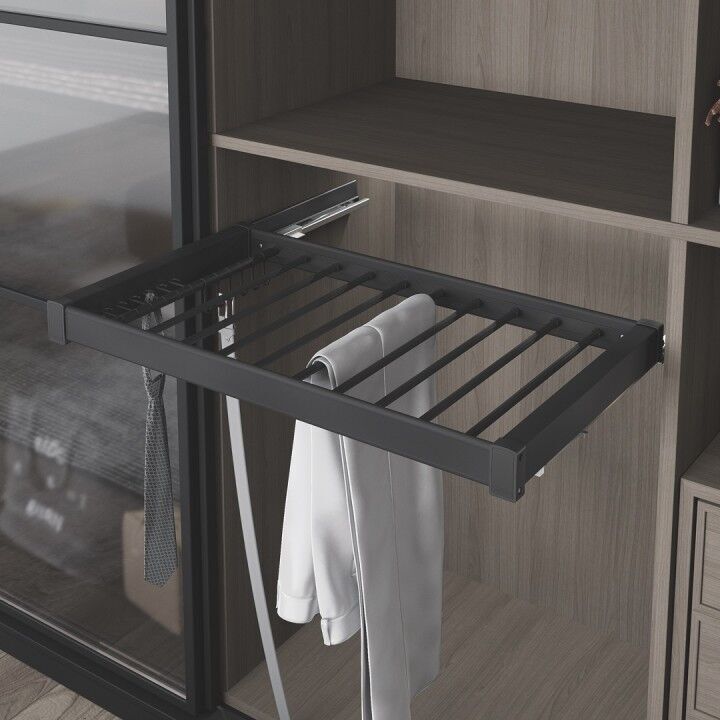 Gizli Raylı Alüminyum Pantolonluk 700 mm Antrasit