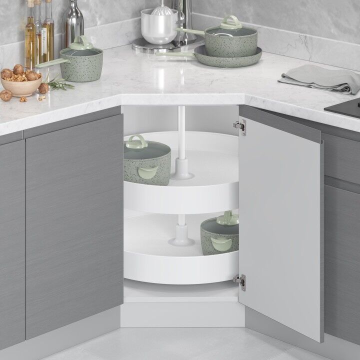 4/4 Kaymaz Yüzeyli Ahşap Tablalı Klasik Döner Sepet Takımı Unique