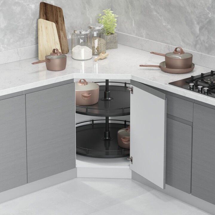 4/4 Klasik Döner Ahşap Tablalı Sepet Takımı