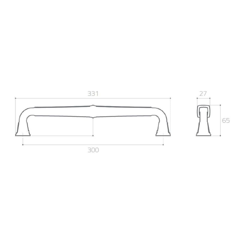 System 9555 Antik Gümüş Renk Çekme Kapı Kolu 300 mm (PH9555 0300 OSM)