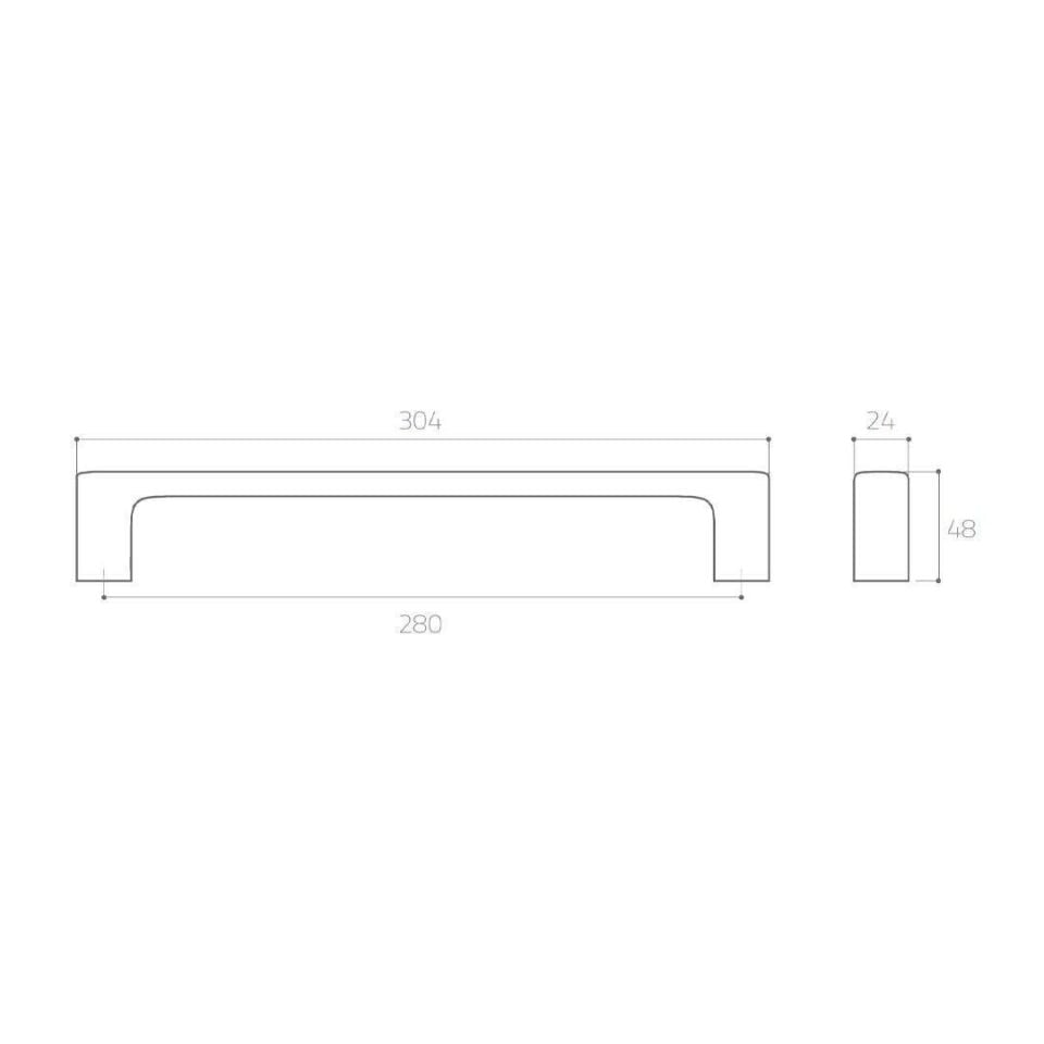 System 9585 Mat Altın Renk Çekme Kapı Kolu 280 mm (PH9585 0280 BB)