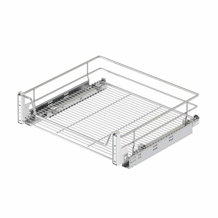 Kapağa Monte Çift Açılım Gizli Raylı Çekmece 350 mm Crom