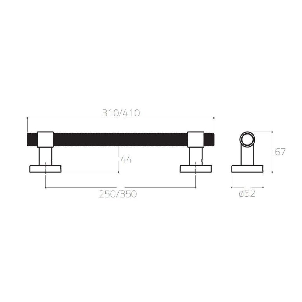 System 9630 Siyah Renk Çekme Kapı Kolu (PH9630 AL6-AL6-AL6) 250 mm
