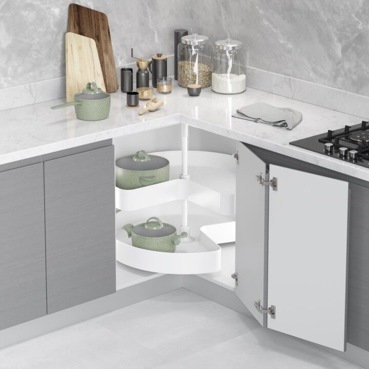 3/4 Kaymaz Yüzeyli Ahşap Tablalı Döner Sepet Takımı Unique