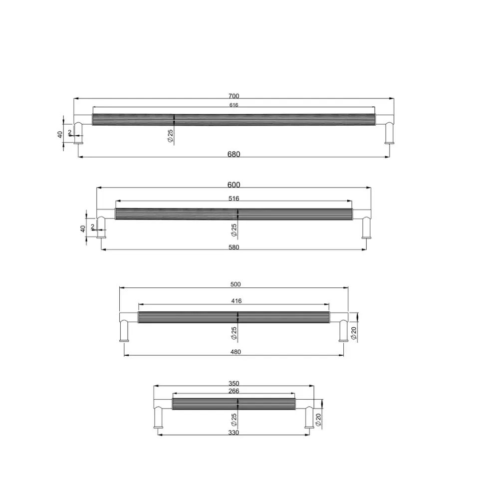 Vista D’oro Modern Antik Çekme Kol Krom