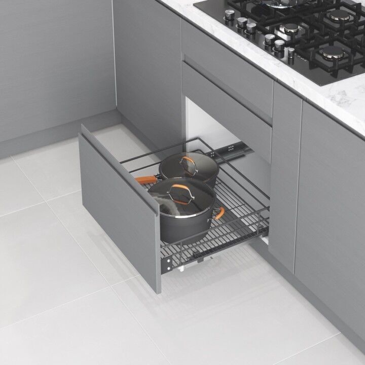 Kapağa Monte Çift Açılım Gizli Raylı Çekmece 550 mm