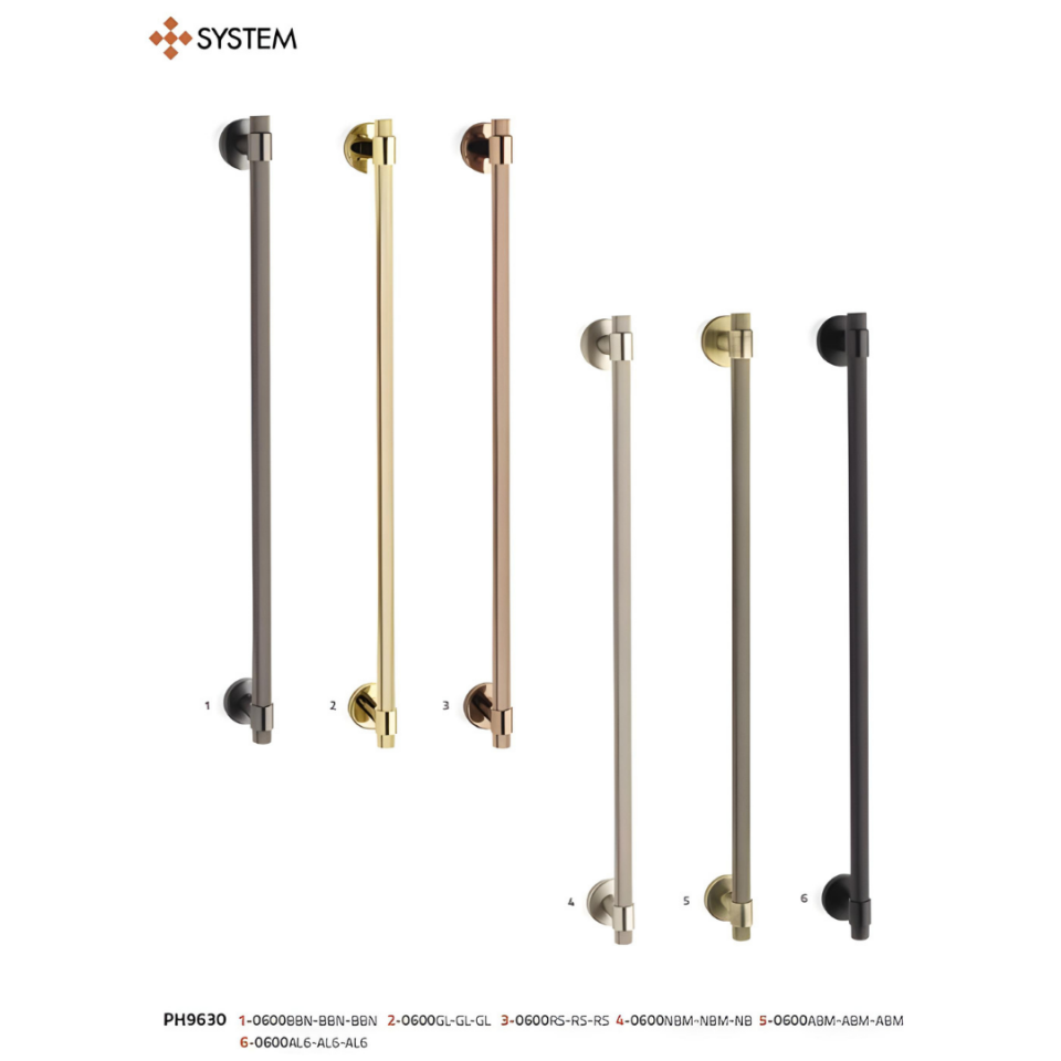 System 9630 Rose Renk Çekme Kapı Kolu (PH9630 0250 RS-RS-RS)