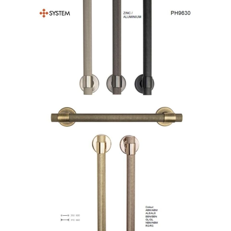 System 9630 Rose Renk Çekme Kapı Kolu (PH9630 0250 RS-RS-RS)