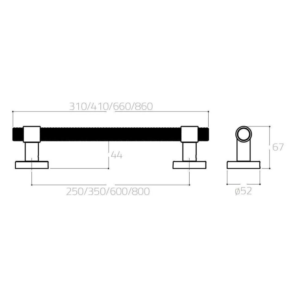 System 9630 Rose Renk Çekme Kapı Kolu (PH9630 0250 RS-RS-RS) 600 mm