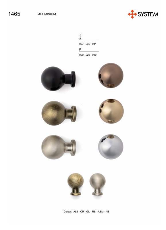 System 1465 Antik Renk Tek Delikli Düğme Kulp 26 mm (SY1465 0026 ABM)