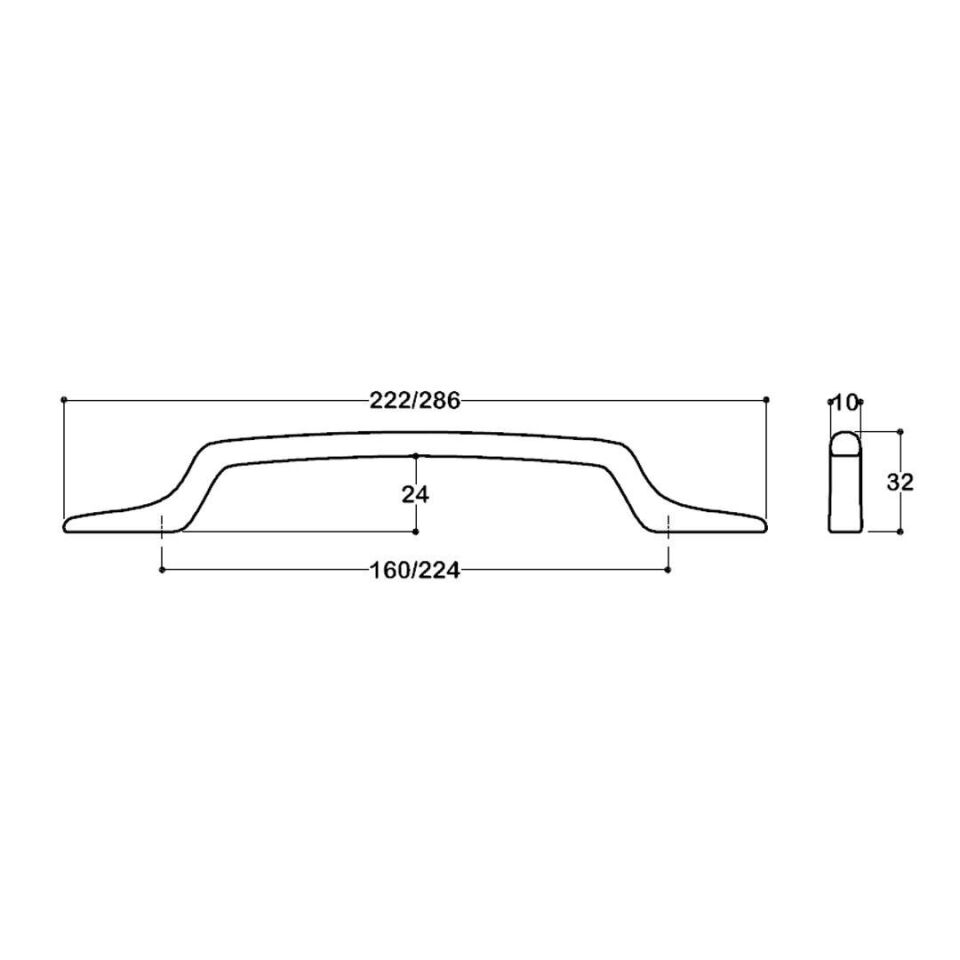 System 4520 Siyah Renk Modern Kulp 224 mm (SY4520 0224 AL6)