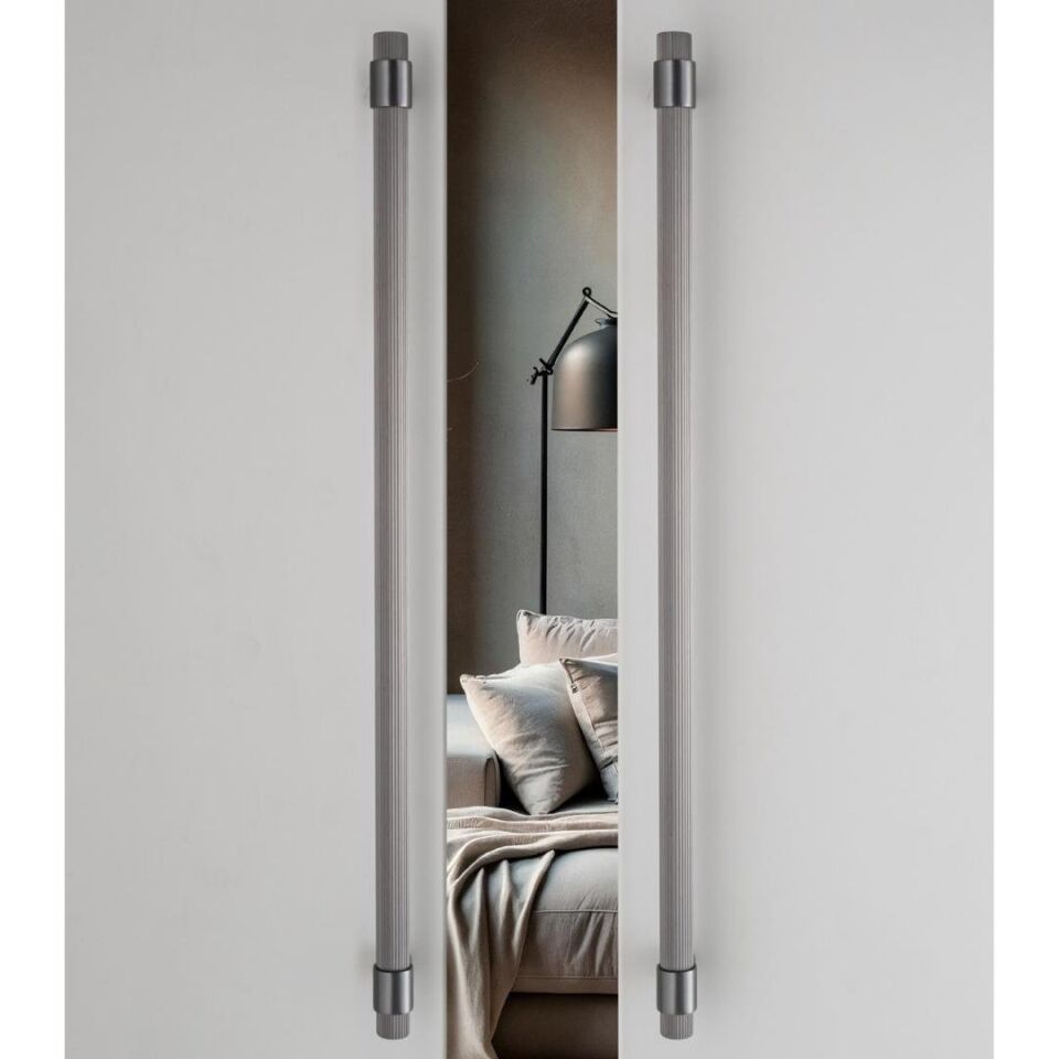 System 9722 Füme Renk Çekme Kapı Kolu (PH9722 BBN-BBN) 190 mm