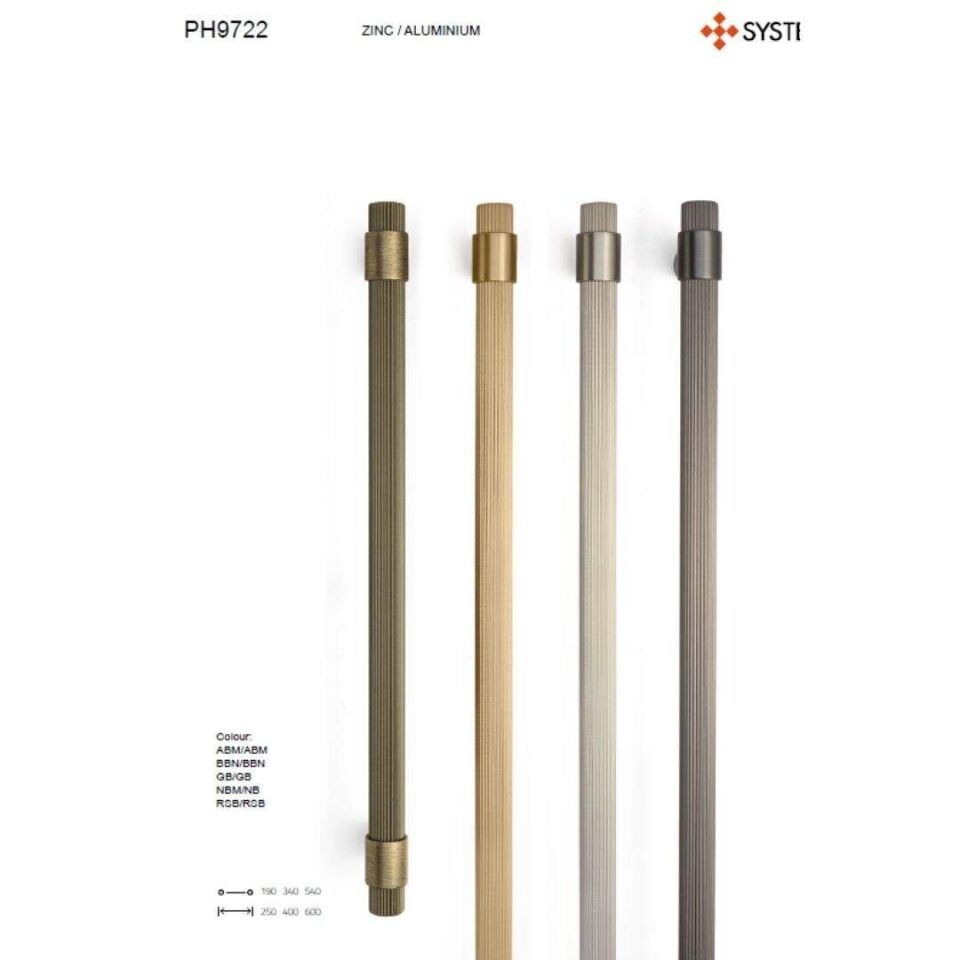 System 9722 Nikel Saten Renk Çekme Kapı Kolu (PH9722 NBM-NB) 340 mm