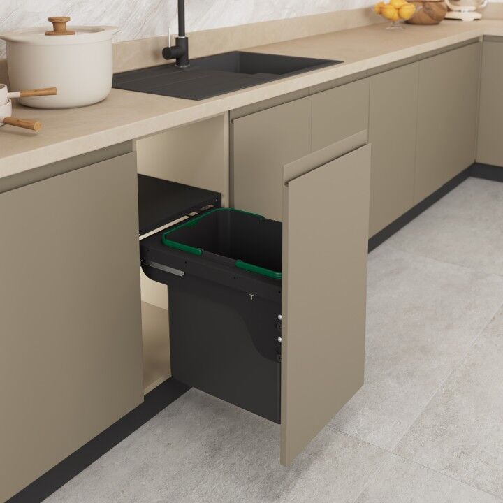 Kapağa Monte Çöp Kovası Frenli 35 Lt 400 mm