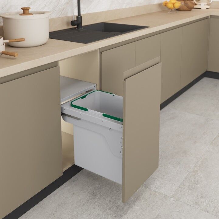 Kapağa Monte Çöp Kovası Frenli 35 Lt 400 mm