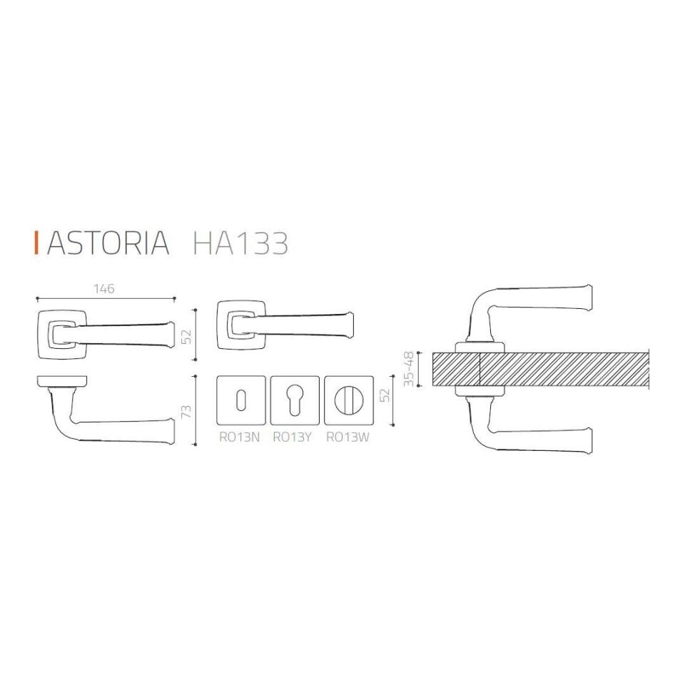 System Astoria Rozetli Kapı Kolu Antik Renk (HA133RO13 ABM) WC