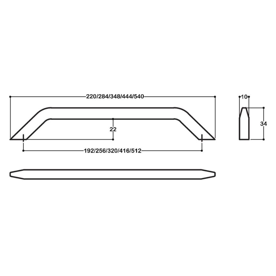 System 8672 Siyah Renk Modern Kulp 320 mm (SY8672 0320 AL6)
