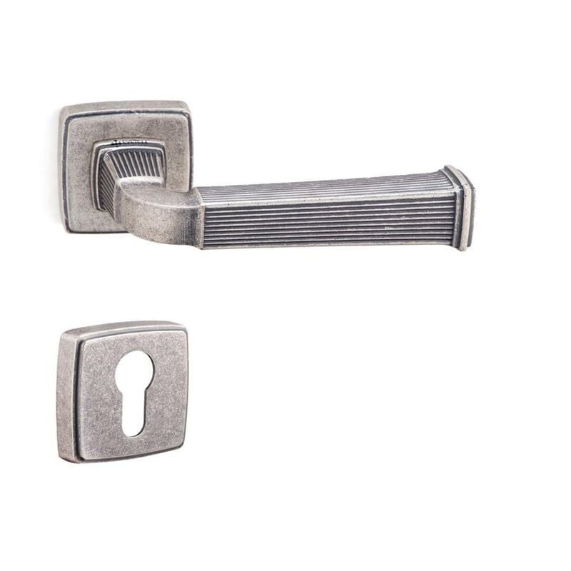 System Astoria Rozetli Kapı Kolu Antik Gümüş Renk (HA133RO13 OSM)