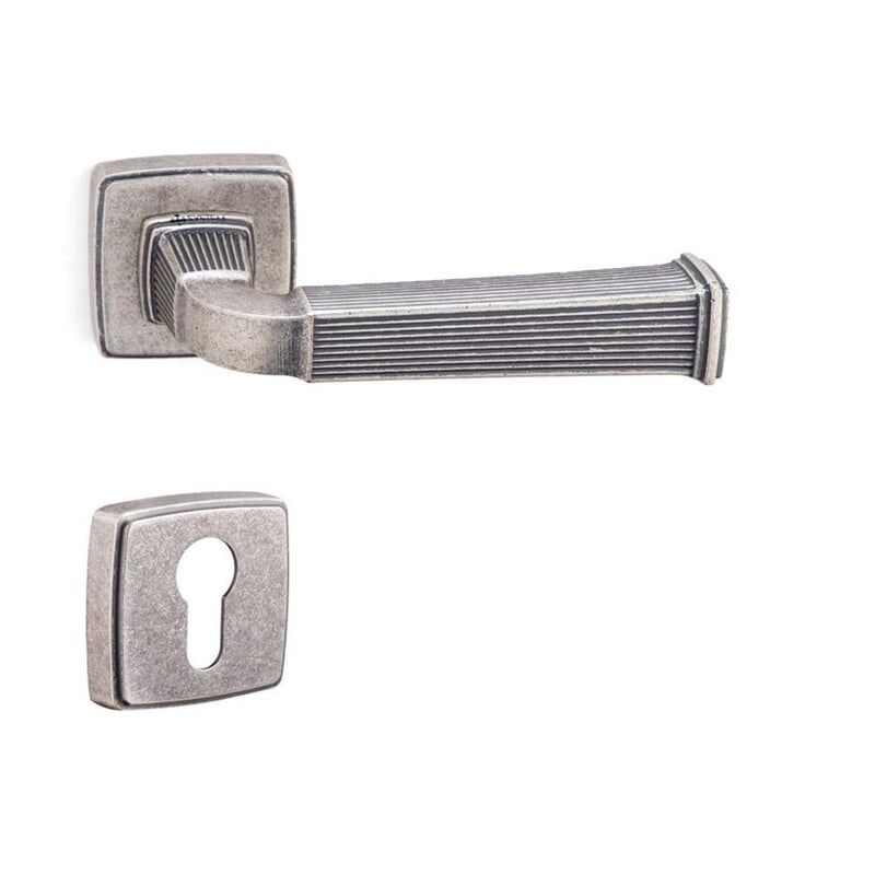 System Astoria Rozetli Kapı Kolu Antik Gümüş Renk (HA133RO13 OSM) WC