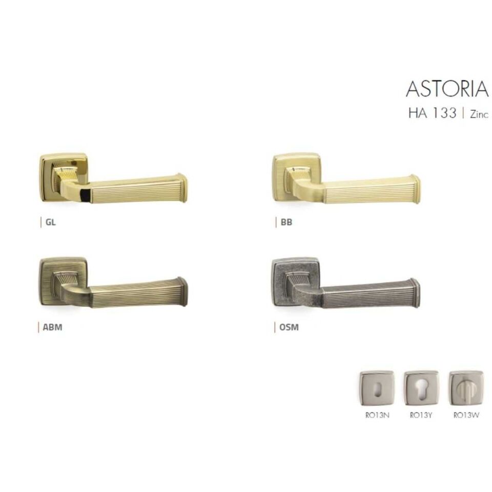 System Astoria Rozetli Kapı Kolu Antik Gümüş Renk (HA133RO13 OSM) WC