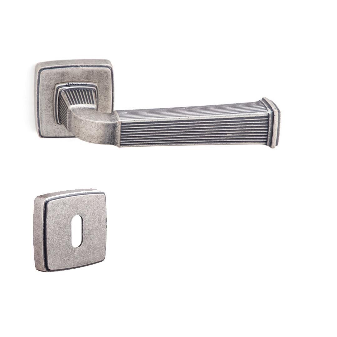 System Astoria Rozetli Kapı Kolu Antik Gümüş Renk (HA133RO13 OSM) Oda