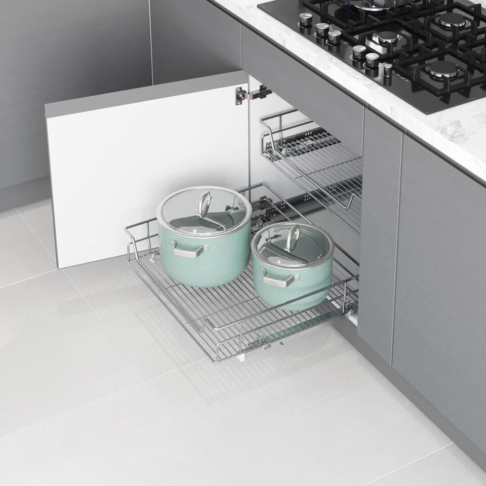 Bağımsız Çift Açılım Gizli Raylı Çekmece 400 mm