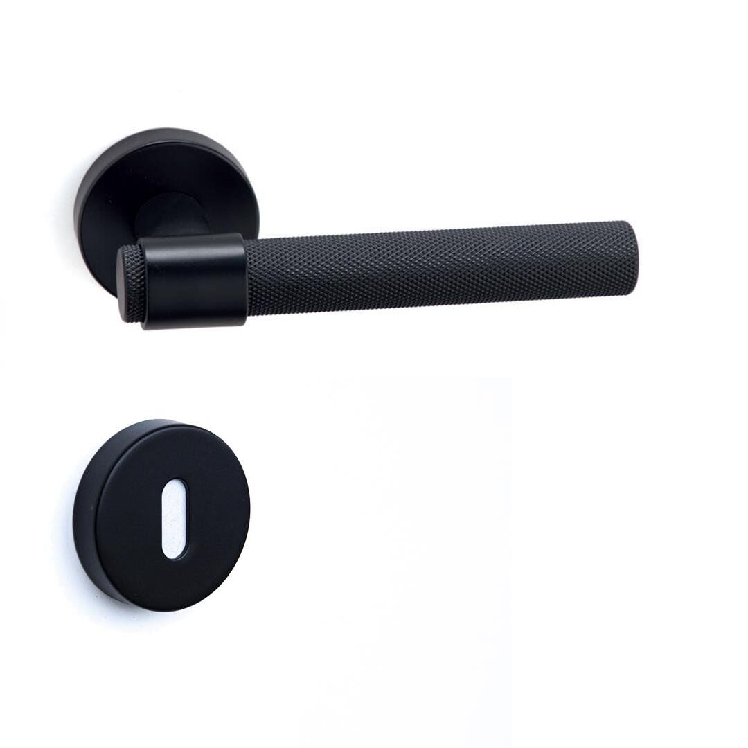 System Axel-T Rozetli Kapı Kolu Siyah Renk (HA187TRO12 AL6) Oda