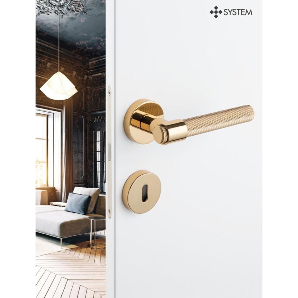 System Axel-T Rozetli Kapı Kolu Gold Renk (HA187TRO12 GL)