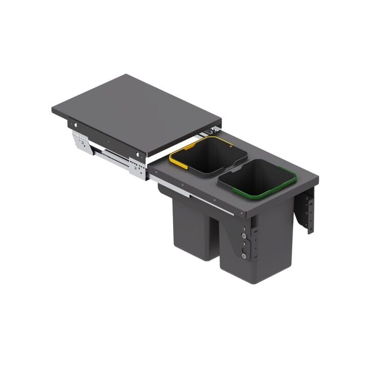 Kapağa Monte Çöp Kovası Frenli 400 mm