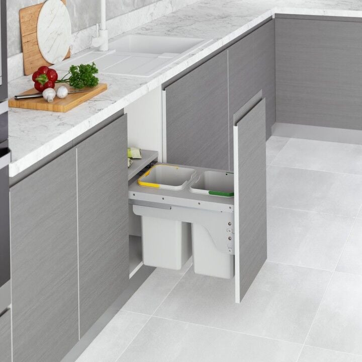 Kapağa Monte Çöp Kovası Frenli 400 mm