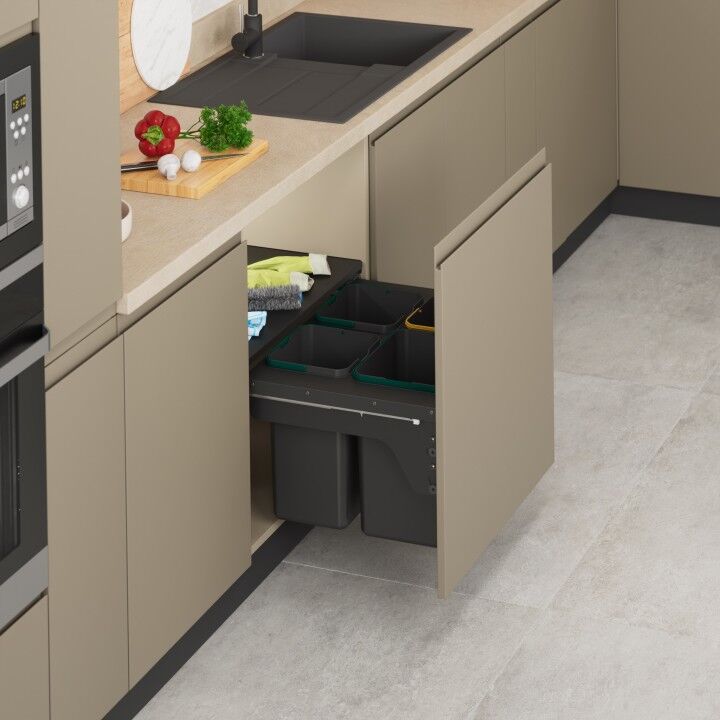 Starax Kapağa Monte Frenli Çöp Kovası | 24–69 Lt | 40–90 cm Kapak Uyumlu