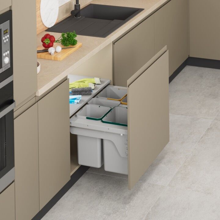 Starax Kapağa Monte Frenli Çöp Kovası | 24–69 Lt | 40–90 cm Kapak Uyumlu