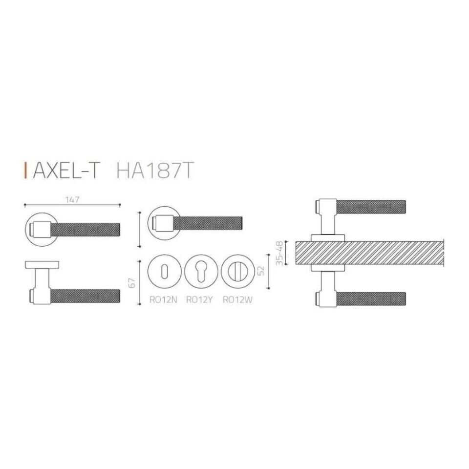 System Axel-T Rozetli Kapı Kolu Nikel Saten Renk (HA187TRO12 NBM-NBM/NB) Oda