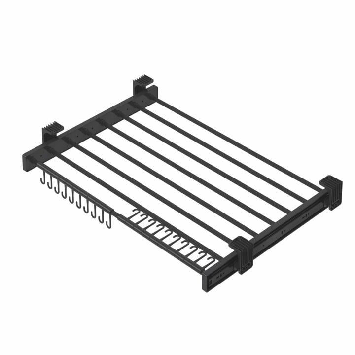 Starax Teleskopik Raylı Pantolonluk | Plastik Kapaklı | 40–90 cm Kapak Uyumlu