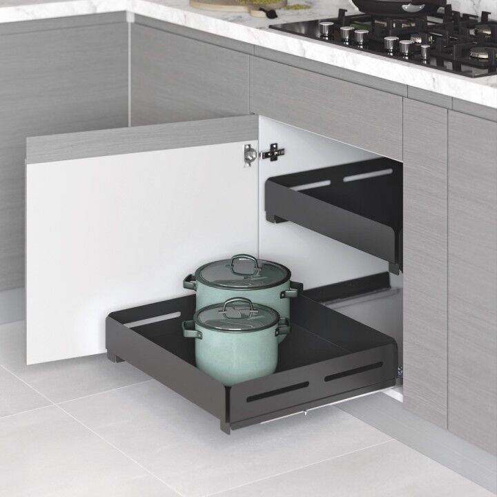 Unique Box Bağımsız Çift Açılım Gizli Raylı Çekmece 800 mm Antrasit