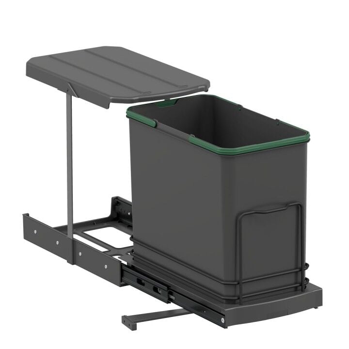 Teleskopik Raylı Plastik Gövde Çöp Kovası 24 Lt.