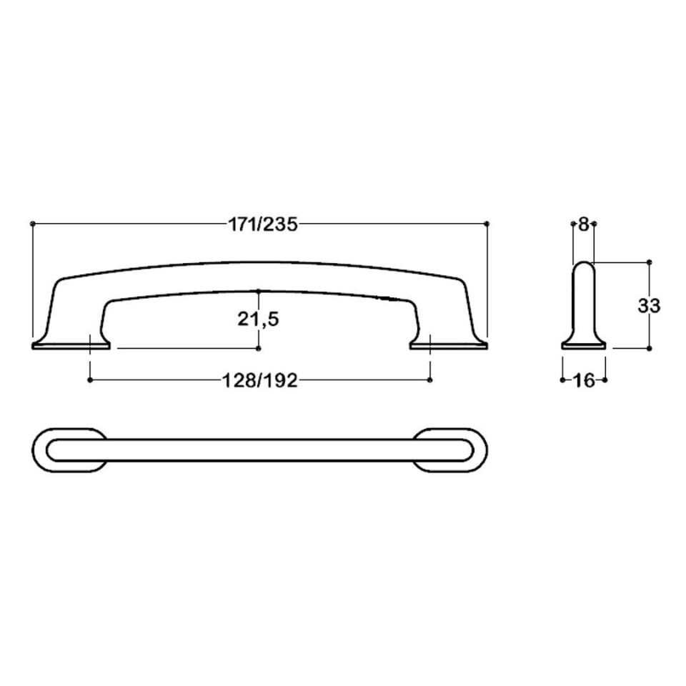 System 4245 Saten Renk Modern Kulp 192 mm (SY4245 0192 NB)