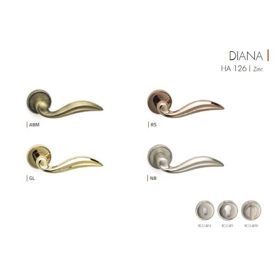 System DIANA Rozetli Kapı Kolu Antik Renk (HA126RO14 ABM)