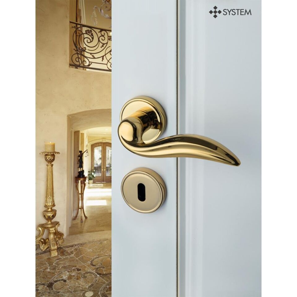System DIANA Rozetli Kapı Kolu Gold Renk (HA126RO14 GL)