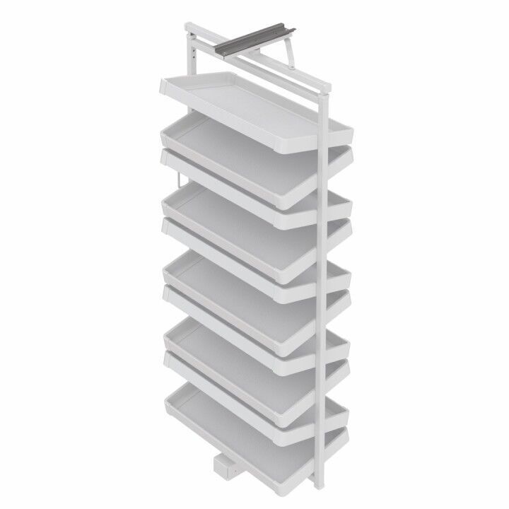 Teleskopik Raylı Döner Ayakkabılık  1350 - 1550 mm Beyaz